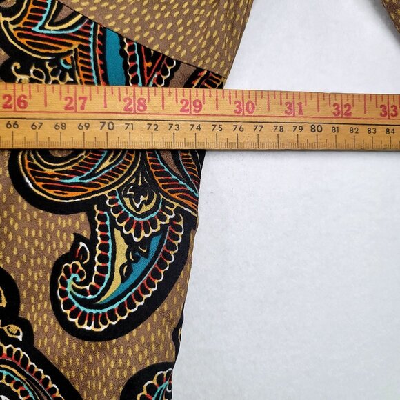 Bob Mackie Wearable Art Paisley Button-Up Shirt 3X Plus Size Button Front Top - Picture 8 of 10